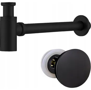 Sifon UMYVADLOVÝ SIFON KOVOVÝ MIKE-BL + ZÁTKA KLIK-KLAK S PŘEPADEM, SADA