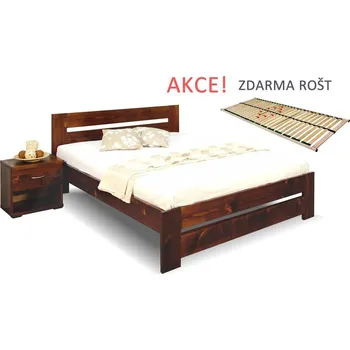 Postel Postel s roštem Berni, 140x200, masiv smrk