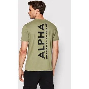 Pánské tričko Alpha Industries T-Shirt Backprint 128507 Zelená Regular Fit L
