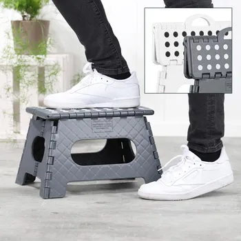 Haushalt international Plastová skládací stolička, šedá, nosnost 150 kg 491404