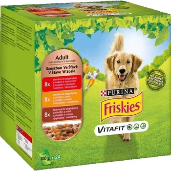 Friskies Adult Multipack hovězí, kuře &amp; jehněčí v šťávě 24 x 100 g