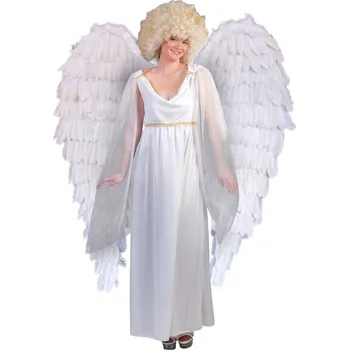 Karnevalový doplněk Andělská křídla bílá velká MAXI 120 cm