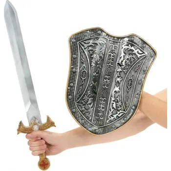 Karnevalový doplněk Sada pro rytíře štít a meč