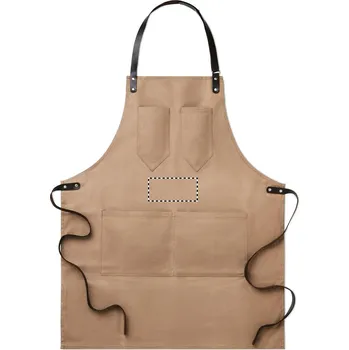 Kuchyňská zástěra Kožená zástěra 10 FRONT ABOVE POCKETS, 70x150mm Sítotiskový transfer, 1 barva