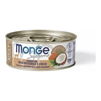 Krmivo pro kočku MONGE SUPREME ADULT tuňák s hnědou rýží a kokosem pro kočky 80 g