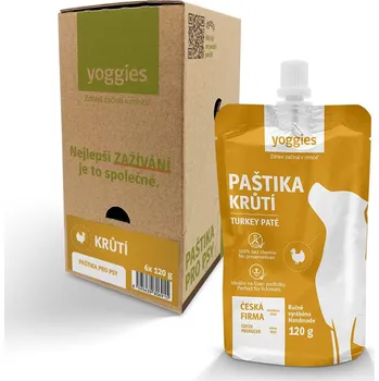 Krmivo pro psa 6x120g Yoggies paštika - krůtí maso (krabice)