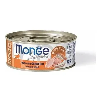 MONGE SUPREME STERILISED tuňák a krab pro kočky 80 g