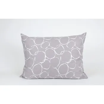 Povlečení Povlak na polštář 70x90 - flanel - kruhy na šedé