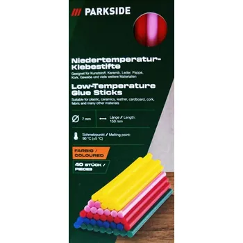 Kancelářské lepidlo PARKSIDE Nízkoteplotní lepicí tyčinky, 40 kusů ( pestrá )