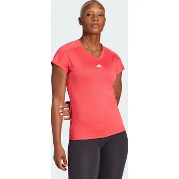 Pánské tričko ADIDAS Tričko AEROREADY Train Essentials Minimal Branding V-Neck XL BÍLÁ|ČERVENÁ