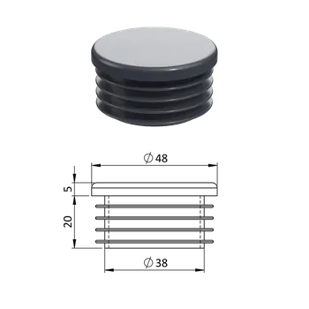 Příslušenství pro plot KOVIAN, s.r.o. Vnitřní krytka kulatá ø 48 mm, plastová, antracit