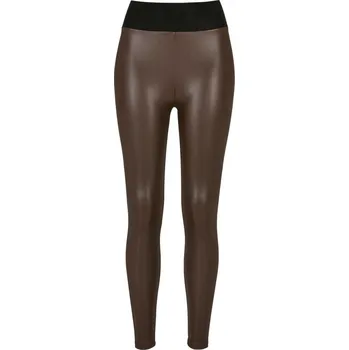 Dámské legíny Ladies Faux Leather High Waist Leggings - brown M