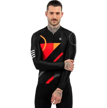 Pánské tričko SIROKO Pánský cyklistický dres s dlouhým rukávem M2 Arizona Černá M ČERNÁ