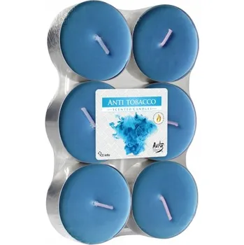 Svíčka Parafínové čajové svíčky Antitabák Aura 6 ks