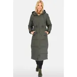 Perso Khaki dámská dlouhá péřová bunda s prošíváním