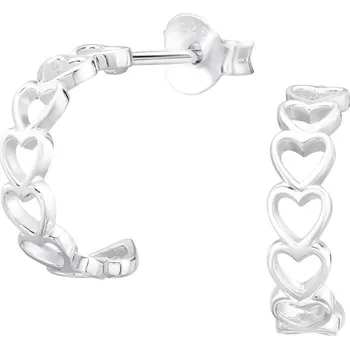 Náušnice Stříbrné náušnice Srdíčka