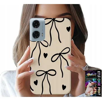 Pouzdro na mobilní telefon POUZDRO PRO MOTOROLA MOTO G35 - BÉŽOVÉ MAŠLIČKY, MÓDNÍ STUHA