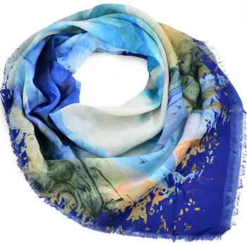 Šátek Velký šátek - modrý s potiskem