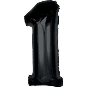 Balónek Fóliový balónek ČÍSLICE 1 ČERNÝ 100 cm - velký balónek s heliem ve tvaru číslice