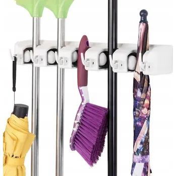 Věšák Kovový nástěnný věšák na nářadí 60 cm, 4 pozice