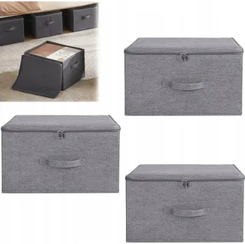 Úložný box Organizéry do Skříně Sada 3 kusů - Uzavíratelné Skládací Látkové Boxy