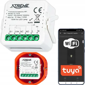 IP kamera INTELIGENTNÍ RELÉOVÝ SPÍNAČ XTREME WIFI TUYA BEZNAPĚŤOVÝ SMART
