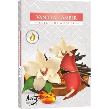 Svíčka Parafínová čajová svíčka Vanilka - Jantar Aura 1 ks