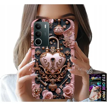 Pouzdro na mobilní telefon POUZDRO pro Realme C71 4G - Dámské, Módní, Zámek Srdce Růže