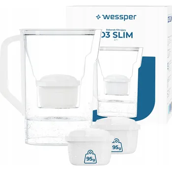 Filtrace vody Filtrační konvice do lednice Wessper D3 SLIM 2,7l bílá + 4x filtr aquamax