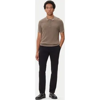 Pánské oblečení Bugatti Kalhoty z materiálu 4220 16224 Černá Slim Fit 33_34