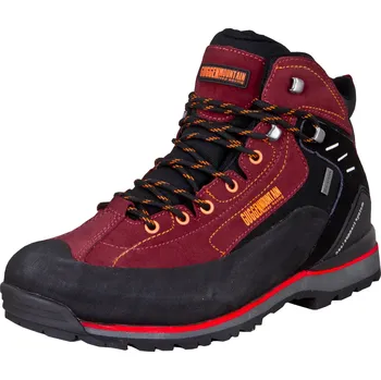 Pánské tenisky GUGGEN MOUNTAIN Turistické vysoké kožené nepromokavé boty PM020 42 ČERVENÁ