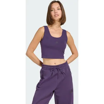 Pánská móda ADIDAS Tílko Essentials Small Logo Cotton Lifestyle 2XS FIALOVÁ|ČERNÁ