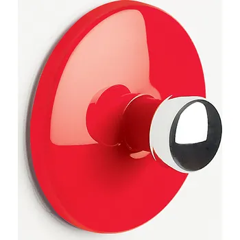 Spirella samolepící háček BOWL, červený, ABS, průměr 50 mm