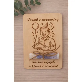 Dary dřeva Dřevěné přání na peníze