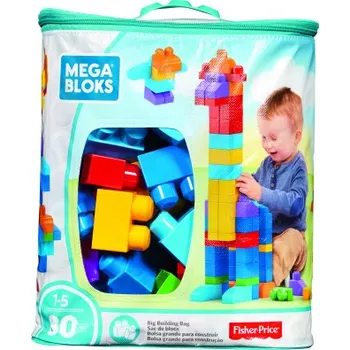 Hračka pro nejmenší Mega Bloks FB pytel kostek (80) - pro děvčata