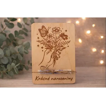 Dary dřeva Dřevěná karta s personalizací