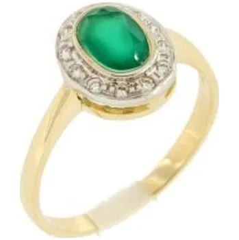 Prsten MOISS achátový prsten ze žlutého zlata