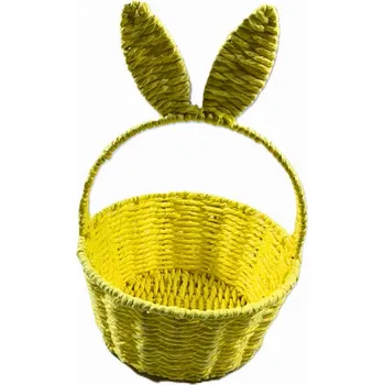 Velikonoční dekorace Košík látkový žlutý 1 ks