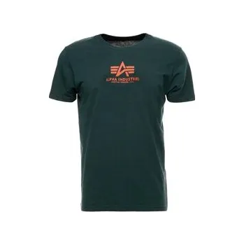 Pánské tričko Alpha Industries T-Shirt AI.118533-720-L Zelená Basic Fit 3XL
