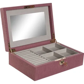 Organizér do auta Šperkovnice Home ESPRIT Krémová Purpurová (27 x 19 x 9 cm)