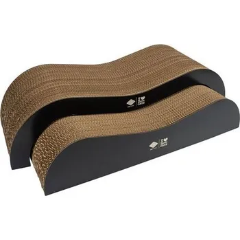 EBI D&amp;D I LOVE HAPPY CATS ARCHIE Škrábadlo z kartonu pro kočky 2ks 75x18,5x25cm zakřivené