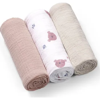 Přebalování BabyOno Mušelínové - super měkké plenky, 3 ks 70x70 cm Pudrová Baby Ono