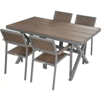 Zahradní nábytek HECHT LIMA SET 4 – luxusní zahradní set z polywoodu (Zahradní nábytek HECHT LIMA SET 4 – hliník a polywood)