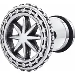 Ocelová šroubovací náušnice Sněhová vločka 12mm Stříbrná - Typ Pár