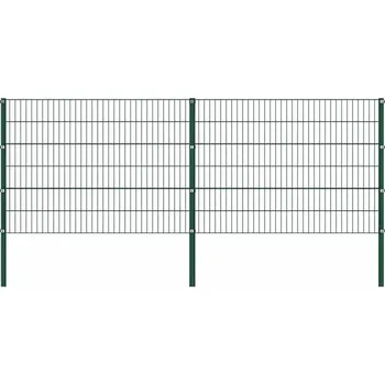 Plot vidaXL Plotový panel se sloupky železný 349 x 120 cm zelený [278662]