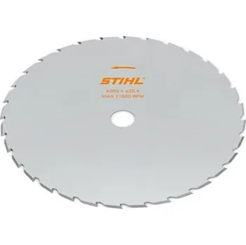 Křovinořez Sekací kotouč GrassCut 250-32 25,4 mm STIHL (40017133813) (Sekací kotouč STIHL GrassCut 250-32 s nízkou rotací je vhodný zejména pro sečení podél silnic, dopravních ostrůvků a parkovišť. Průměr centrálního otvoru: 25,4 mm. )