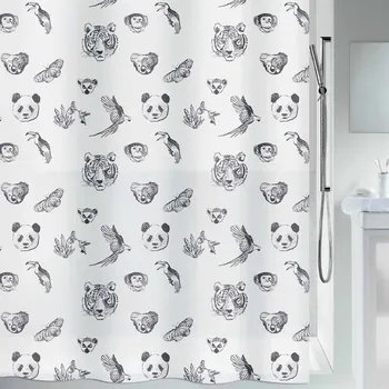 Sprchový závěs Spirella sprchový závěs KUAPA, motiv zvířata, bílý, 180 x 200 cm, PEVA