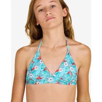 Dívčí oblečení OLAIAN Dívčí plavky horní díl 100 fulárový tyrkysový 14 LET MODRÁ