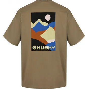 Pánské tričko Husky Pánské bavlněné triko Tee Panorama M XXXL, light khaki