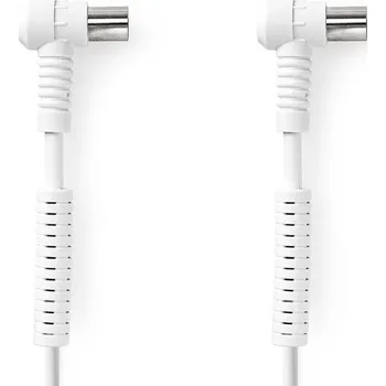 Anténní kabel Nedis anténní kabel 120 dB úhlová zástrčka Coax - úhlová zásuvka Coax, 3 m, 4x stínění, bílá (CSGB40120WT30)